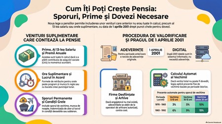 Creșterea pensiei  sporuri și proceduri