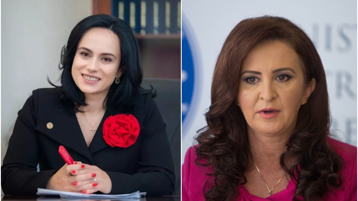Simona Bucura Oprescu (stânga) și Natalia Intotero (dreapta)