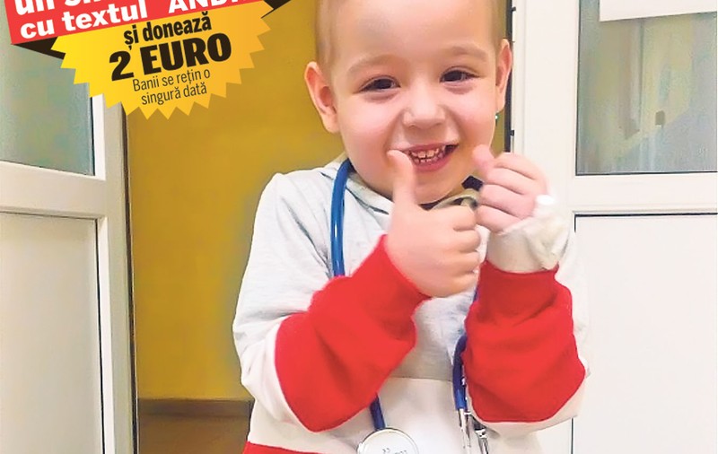 Andrei este la un pas de a câştiga bătălia finală cu boala de care suferă! Micuţul de trei ani şi opt luni mai are nevoie încă o dată de ajutorul nostru pentru a se însănătoşi