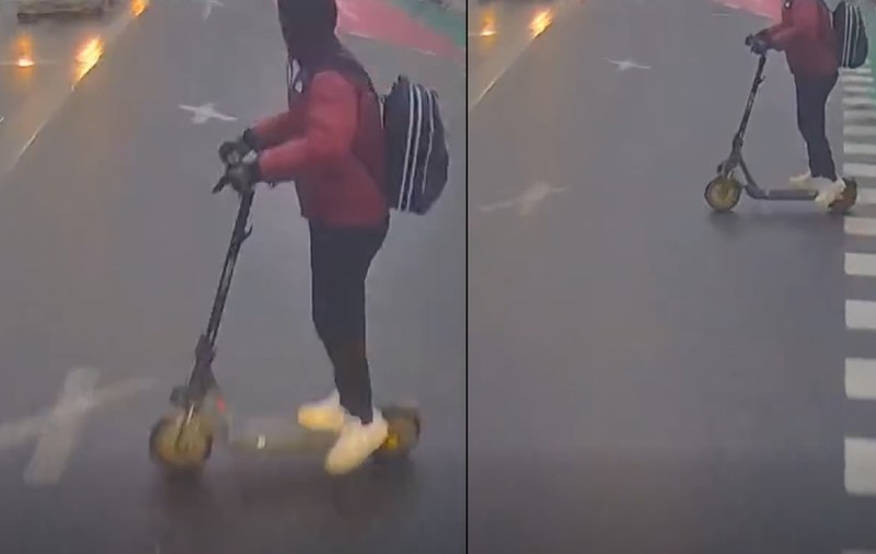 Imagini cu accidentul grav din Cluj în care un adolescent a fost lovit pe roșu de un autobuz. Băiatul avea căști și conducea o trotinetă electrică