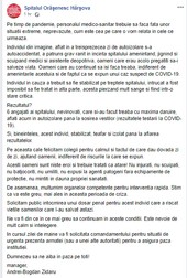 Mesajul managerului Spitalului din Hârșova | sursa Facebook Spitalul Orășenesc Hârșova