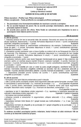 Barem de evaluare și notare - Subiecte BAC 2019 Limba română, profil real