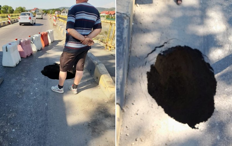 Capătul renovat al podului cu cântec de la Milișăuți s-a surpat. Imagini de la fața locului