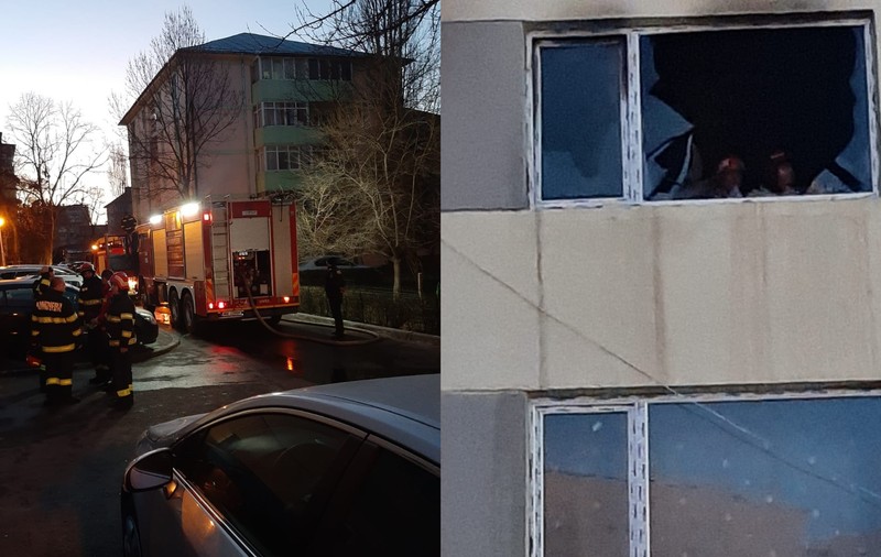 Incendiu într-un bloc din Craiova. 30 de oameni, evacuați de pompieri | VIDEO