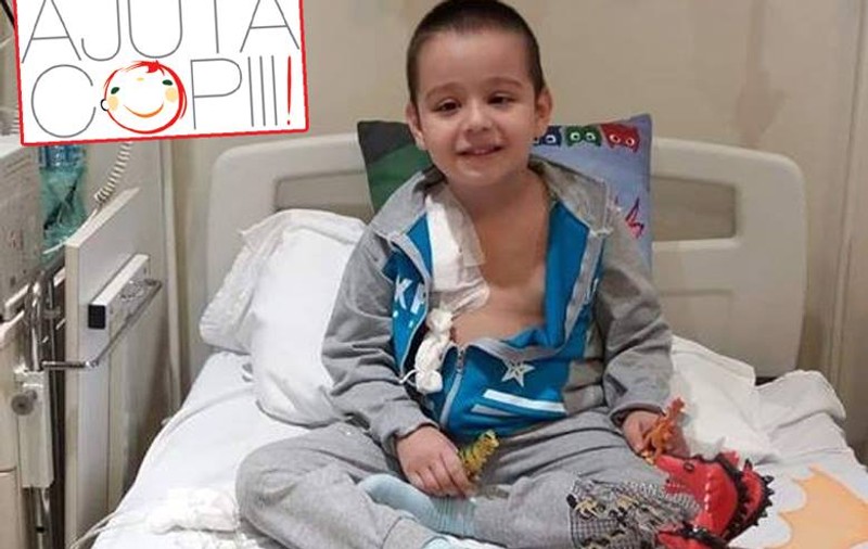 Andrei are peste 300 de celule canceroase la cap. Pentru tratamentul care îi oferă o șansă la viață, micuțul de cinci ani are nevoie de 12.000 de lei