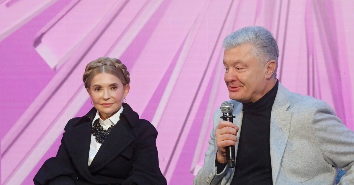 Petro Poroșenko și Iulia Timoșenko în cadrul unui eveniment public Foto: Profimedia
