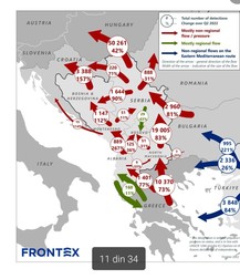 Rutele folosite de migranți, potrivit Frontex