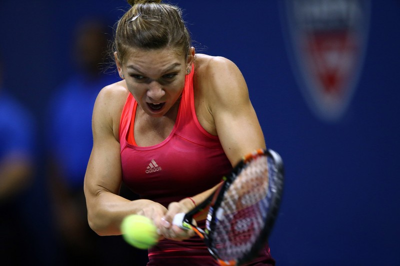 September 5, 2015 - Simona Halep in action in a women's singles third-round match against Shelby Rogers during the 2015 US Open at the USTA Billie Jean King National Tennis Center in Flushing, NY. (USTA/Andrew Ong)