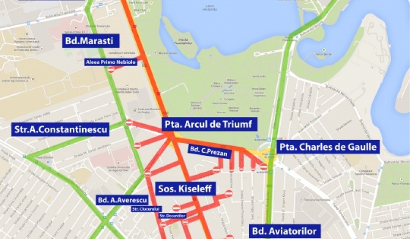 Restricții de circulație în București.FOTO: Poliția Rutieră