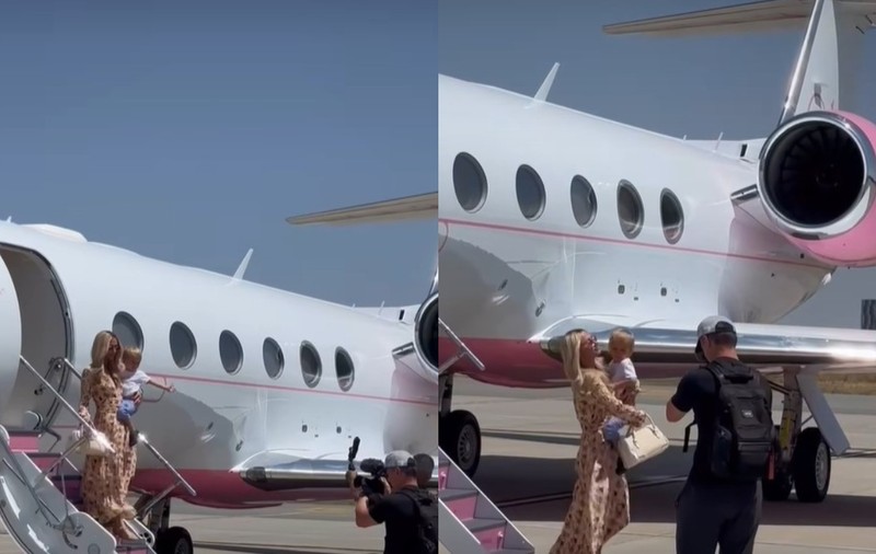 Paris Hilton a aterizat la Craiova, alături de fiul său. Va urca mâine seară pe scena Festivalului IntenCity