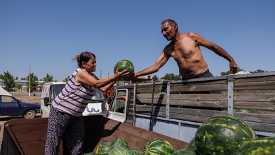 Piața de pepeni din Dăbuleni