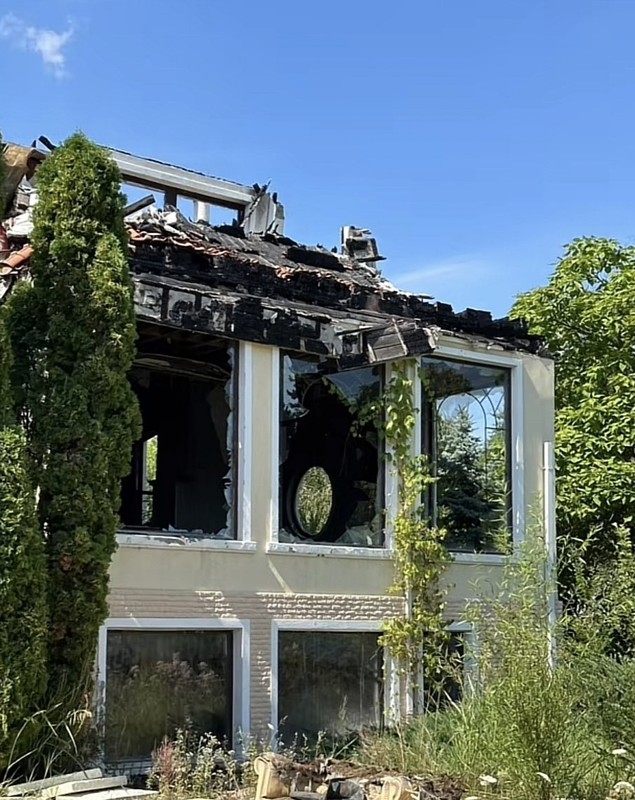 Imagini din interiorul vilei din Izvorani a lui Irinel Columbeanu. Imobilul a ars complet, dar pozele cu fiica lui nu au fost atinse de flăcări