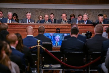 Ronald L Rowe Jr, acting director, United States Secret Service, left, and Paul Abbate, deputy director, Federal Bureau of Investigation (FBI) wait for the United States Senate Committees on Homeland Security and Governmental Affairs and Judiciary to begin a joint hearing to examine the security failures leading to the assassination attempt on former US President Donald J Trump, on Capitol Hill in Washington, DC. Pictured: gv,general view,Image: 899311346, License: Rights-managed, Restrictions: -FRA, Model Release: no, Pictured: gv,general view