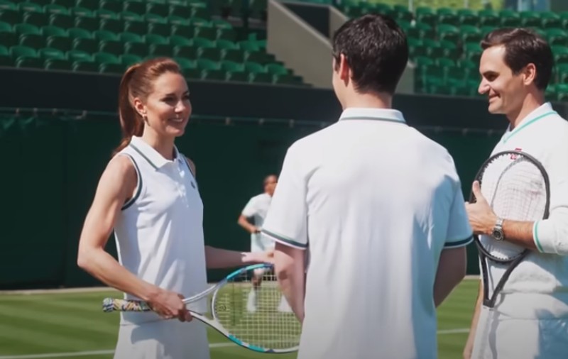 Prințesa de Wales a jucat tenis cu Roger Federer, la Wimbledon, și a învățat ce trebuie să facă un copil de mingi