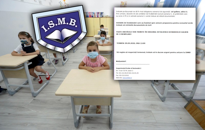 E-mailul care dovedește că Inspectoratul Școlar interzice școlilor să ia decizia de deschidere. Școlile care vor “verde” sau “roșu” fac hibrid!