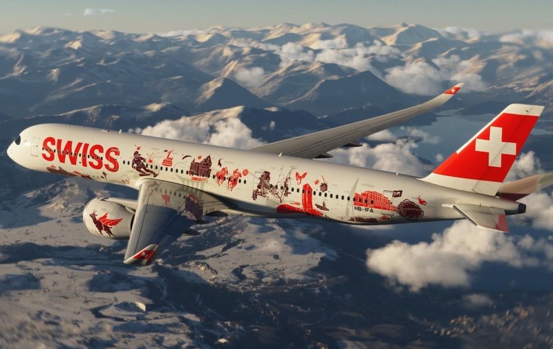 Avion Swiss în zbor