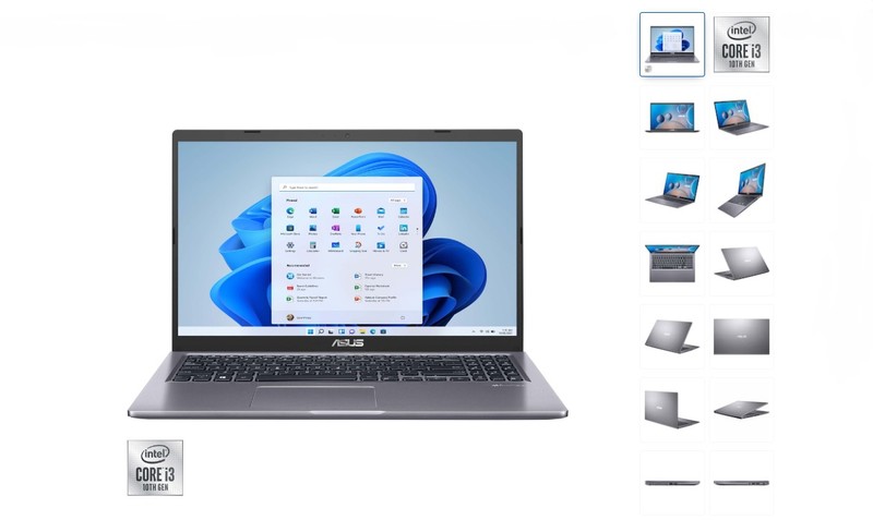 Laptop ASUS X515FA cu procesor Intel® Core™ i3-10110U, 15.6", Full HD, 8GB, 256GB SSD, Intel® UHD Graphics, Windows 11 Home S, Slate grey