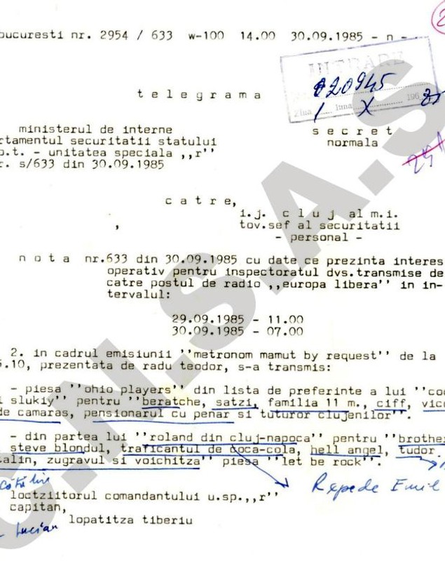 Cum îi urmărea Securitatea comunistă pe studenți. Scrisoarea ironică „interceptată” în 1985: „Untul la kilogram, smântână 3 feluri la alegere, 15 feluri de brânzeturi”