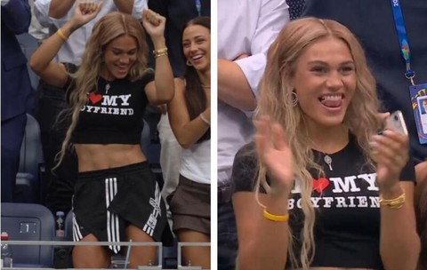Iubita faimoasă a numărului 9 ATP a atras toate privirile la US Open! Dans în tribune și un tricou special