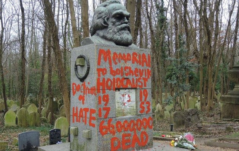 Mormântul lui Karl Marx din Londra a fost vandalizat din nou. E a doua oară, în două săptâmâni