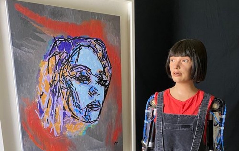 Portret realizat de un robot umanoid, licitat la Londra