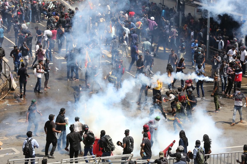 Proteste masive au avut loc în Sri Lanka în ultimele luni. FOTO: EPA