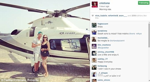 Ronaldo şi Irina s-au dus la spa cu elicopterul. foto: Instagram