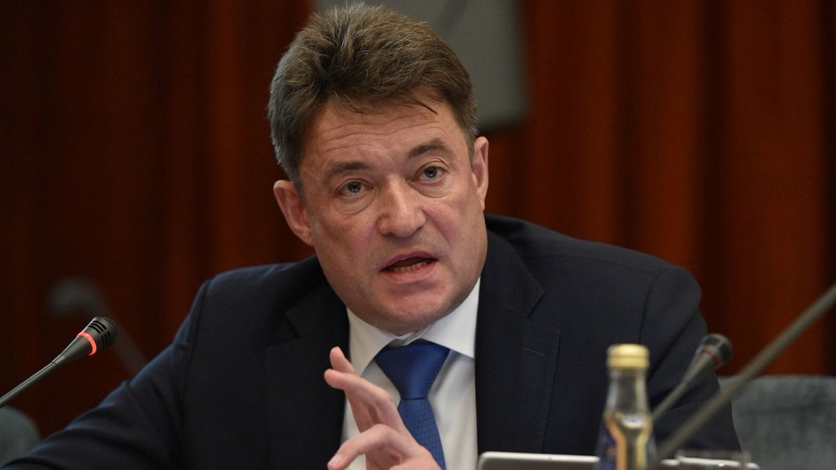 Andrey Kaprin, în cadrul unei conferințe de presă