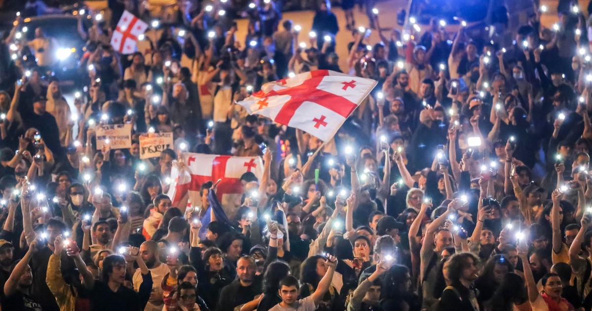 Tbilisi. Manifestație împotriva „legii ruse” Foto: Profimedia