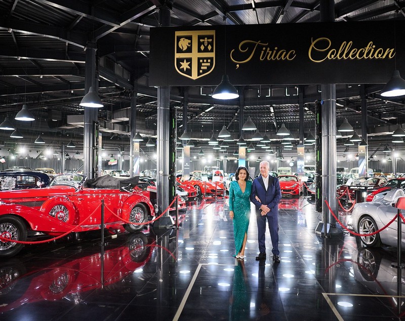 Miliardarul Piero Ferrari și soția româncă, în vizită la colecția de mașini a lui Ion Țiriac. Romina a oferit o lecție de eleganță