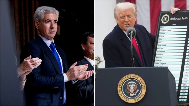 Miliardarul William Ackman (stânga) l-a susținut pe Donald Trump la președinție, colaj foto: Profimedia