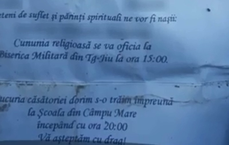 Polițiștii gorjeni au anulat o nuntă care trebuia să se desfășoare azi! Totul a pornit de la invitațiile trimise nuntașilor