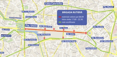 Harta restricțiilor rutiere pentru The Color Run 2018