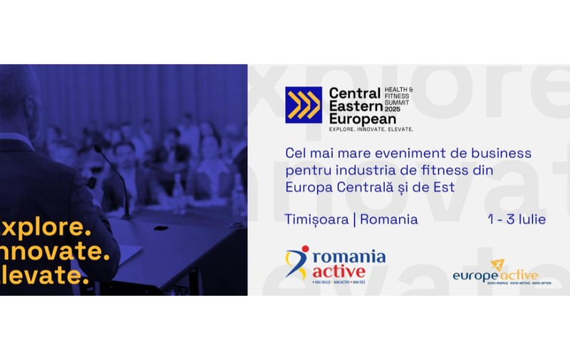 RomaniaActive și EuropeActive aduc la Timișoara CEE Health &amp; Fitness Summit - cel mai important eveniment regional dedicat industriei de fitness și wellness revine pe 3 iulie