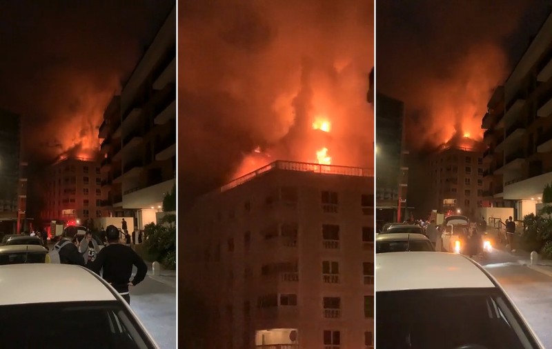 Incendiu puternic în București. A ars acoperișul unui penthouse de pe Șoseaua Nordului