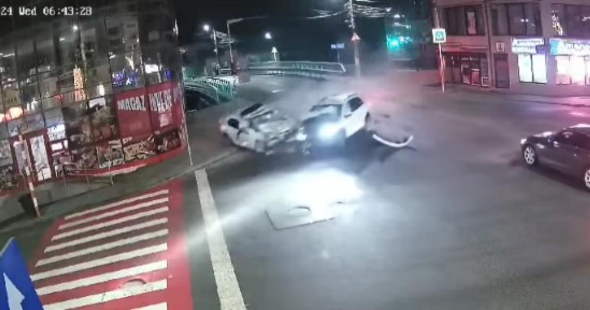 accident borșa autospecială de poliție în ziua de Crăciun