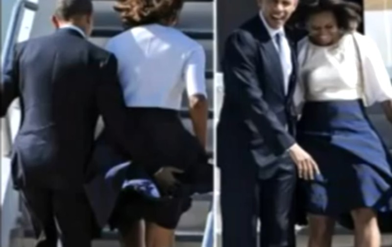 Michelle Obama, MOMENT JENANT DIN CAUZA FUSTEI! A fost la un pas SĂ ARATE TOT. Uite ce a făcut preşedintele | VIDEO