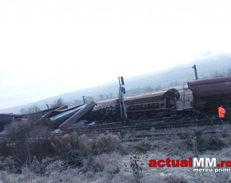 Tren deraiat! Circulaţia feroviară este blocată între Jibou şi Dej