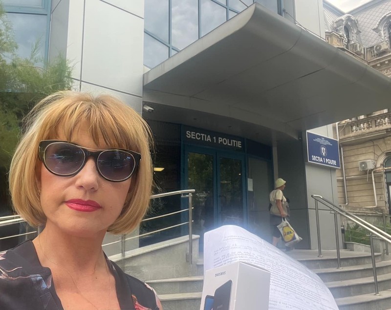 Marina Almășan, mesaj din fața secției de poliție. A primit un dispozitiv de monitorizare, după scandalul cu Georgică Cornu