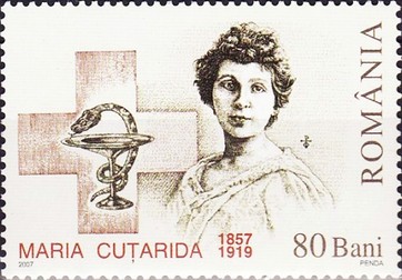 În 2007, la 150 de ani de la nașterea Mariei Cuțarida-Crătunescu, Romfilatelia i-a dedicat acesteia o emisiune de timbre | FOTO: Romfilatelia