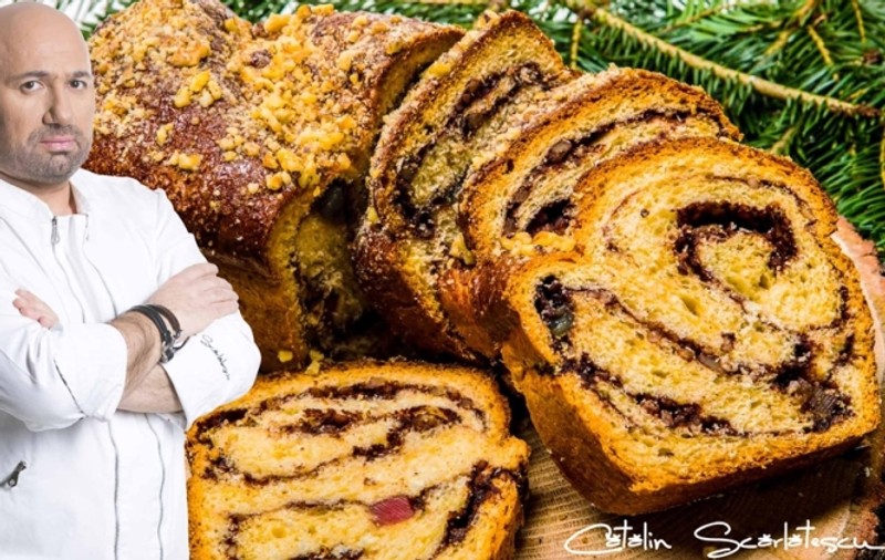 Rețeta de cozonac a lui Chef Cătălin Scărlătescu. Ce ingredient secret folosește