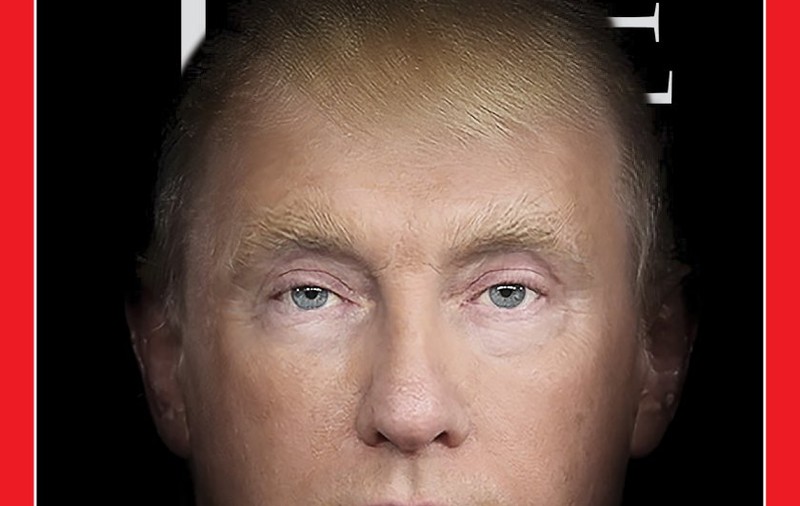 Imagine suprapusă cu Donald Trump și Vladimir Putin pe coperta revistei Time
