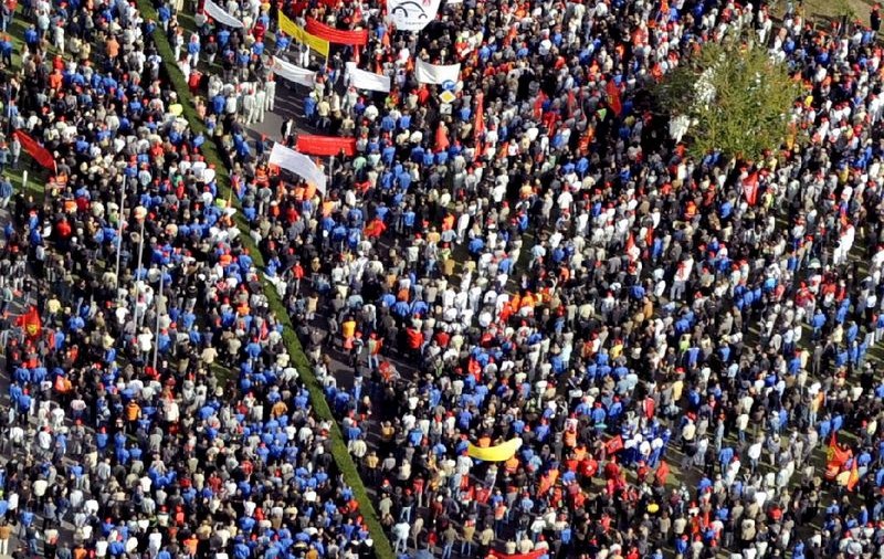 40 000 de participanţi la demonstraţia sindicală de la Bruxelles
