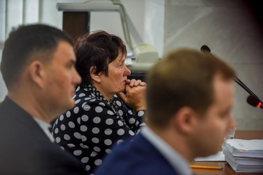 Katerina Șelipova, în instanță, vorbind despre momentul în care și-a pierdut soțul Foto: EPA