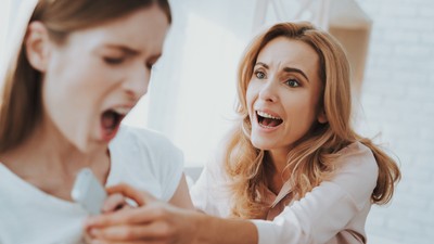 Quarrel between Mother and Daughter in White Room.