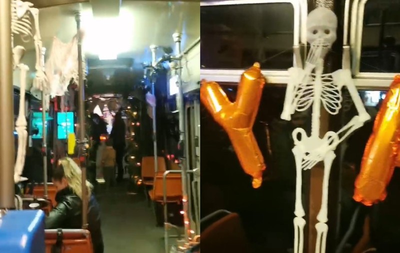 Petrecere de Halloween într-un tramvai pentru turiști, la Iași: oamenii pot savura o cafea, bomboane sau plăcintă cu dovleac în timp ce fac turul orașului