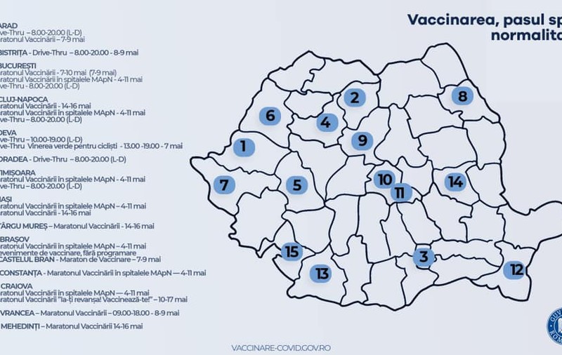 Harta Maratoanelor Vaccinării din țară. Cîțu: 5 persoane s-au imunizat pe minut la cel din Capitală