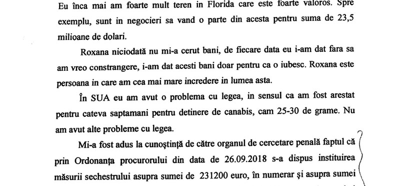 Frântură din declarația dată de Jay B. Linville în fața celor care investighează cazul