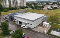 Imagine de ansamblu cu centrala geotermală din Oradea.