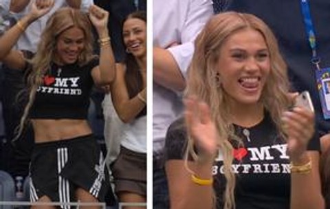 Iubita faimoasă a numărului 9 ATP a atras toate privirile la US Open! Dans în tribune și un tricou special